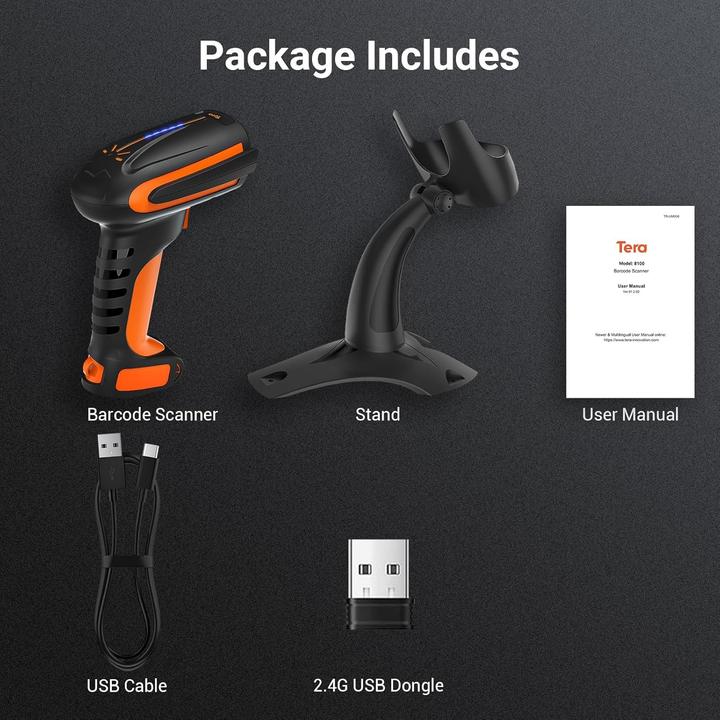 Produktbild Tera Scanner di Codici a Barre Industriale Senza Filo Pro Extreme Performance (1D-Barcodes, 2D-Barcodes, QR-Code)