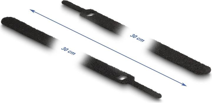 Actual product image Delock Velcro cable tie L 300 x W 12 mm black 10 pcs. (Velcro cable ties, 300 mm, 10 pcs.)