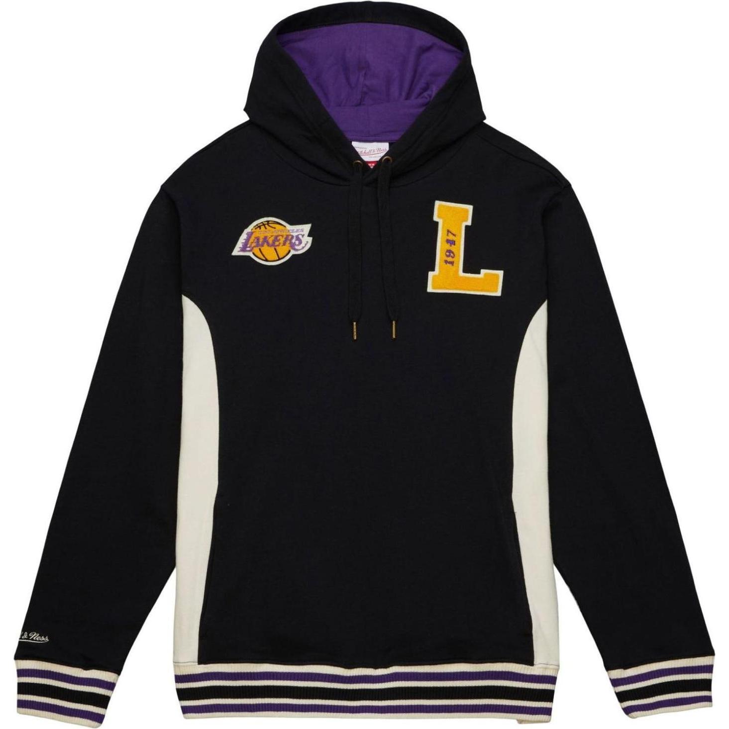 Mitchell & Ness, Herren, Pullover, French Terry Hoody - Los Angeles Lakers - XX, Schwarz, (XXL)