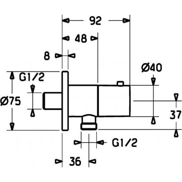 Thumbnail - Hansa, Badarmatur, Wandanschlussbogen, rund, 75x75 mm, chrom
