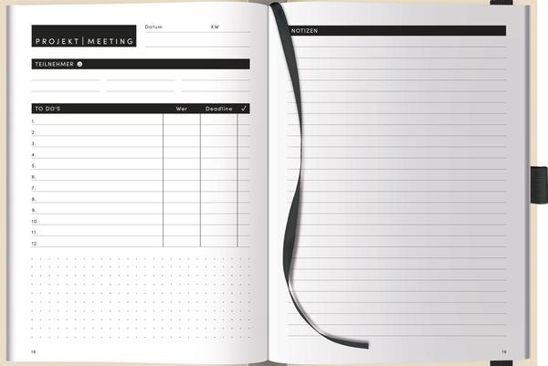 Produktbild Projekt-Meeting Planer Sand (A5, Blanko, Harter Einband)