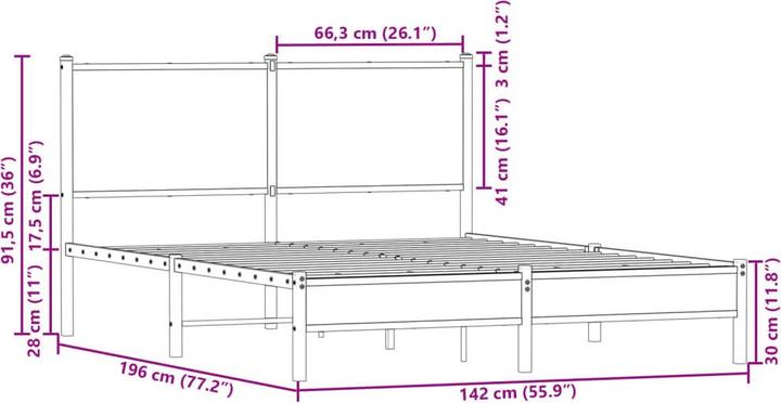 Image du produit vidaXL Bettgestell (137 x 190 cm)