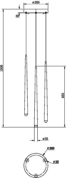 Immagine prodotto Maytoni Luce a sospensione Cascade LED, pendente 3x 19W Ottone Bianco Neutro (1600 lm)