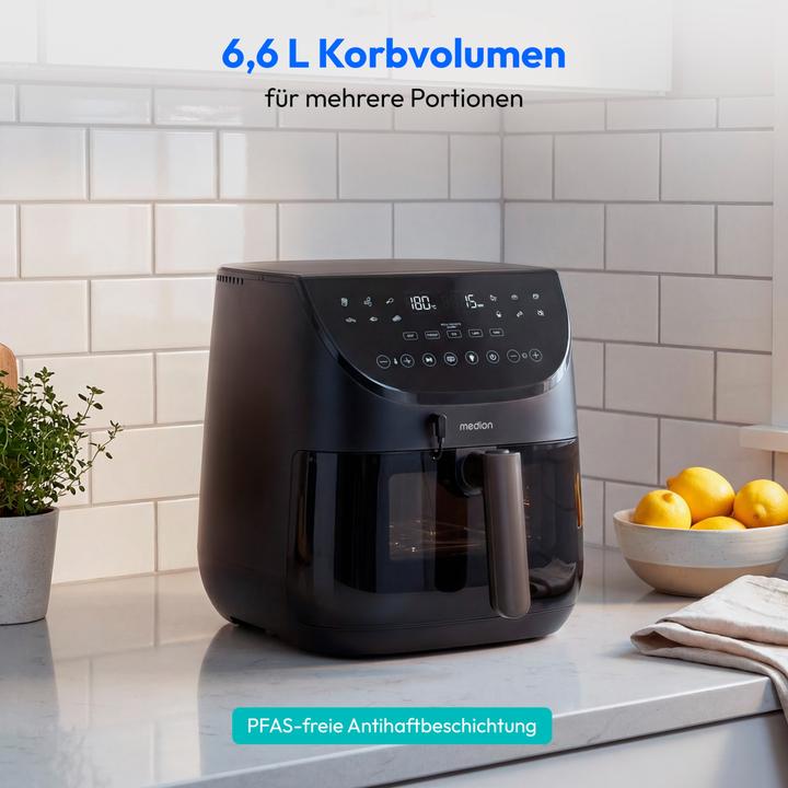 Medion MD 13060 X20 XXL Heissluftfritteuse 6,6l schwarz