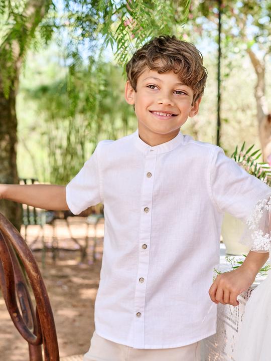 Produktbild Vertbaudet Jungen Hemd mit Stehkragen, Leinenmix (128)