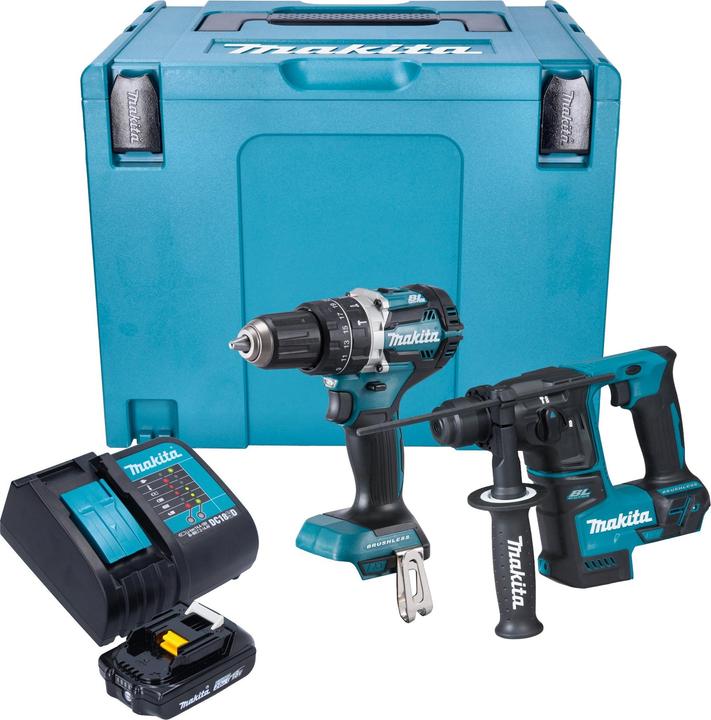 Produktbild Makita DLX 2278 SA1J Akku Kombo Kit + DHP 484 Schlagbohrschrauber 54 Nm + DHR 171 Bohrhammer 1,2 J