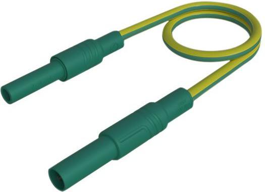 Hirschmann Test & Measurement Cavo di prova, spina, 4 mm - presa, 4 mm, verde / giallo, ottone, nichelato, 2m