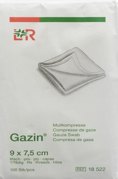 Actual product image Gazin Mullkompressen 9x7.5cm 8-fach unsteril