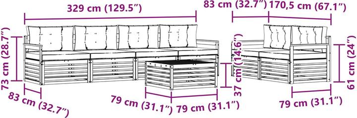 Produktbild vidaXL Outdoor-Sofa