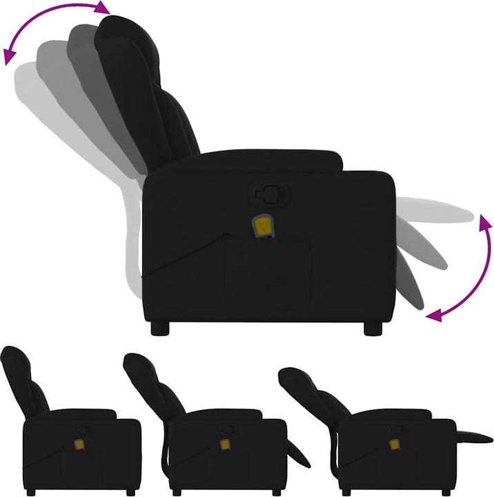 Produktbild VidaXL Massagesessel Schwarz Stoff,Farbe: Schwarz,Material: Stoff