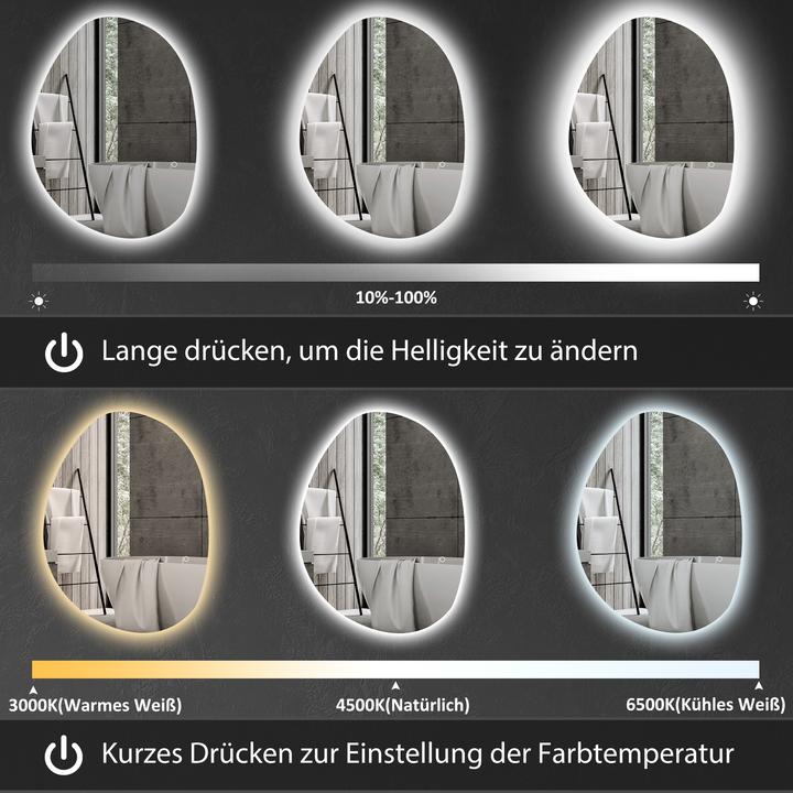 Actual product image Homcom Badspiegel Hartglas Silber