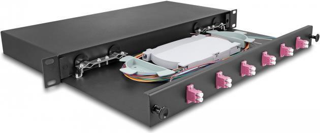 Immagine prodotto Delock 19? Scatola di giunzione per fibre ottiche 6 x LC duplex OM4 1U completamente attrezzata e pronta