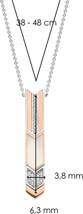 Produktbild Ti Sento Milano Collier Pfeil bicolor mit Perlmutt und Zirkonia 3954MW/42 (925 Sterling Silber, 48 cm)