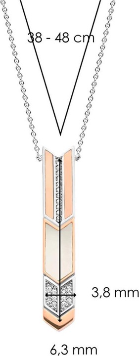 Image du produit Ti Sento Milano Collier Flèche bicolore avec nacre et zircon 3954MW/42 (Argent sterling 925, 48 cm)