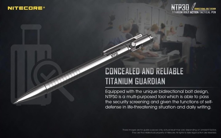 Actual product image Nitecore Titanium Pen NTP30 (Silver, 1 x)