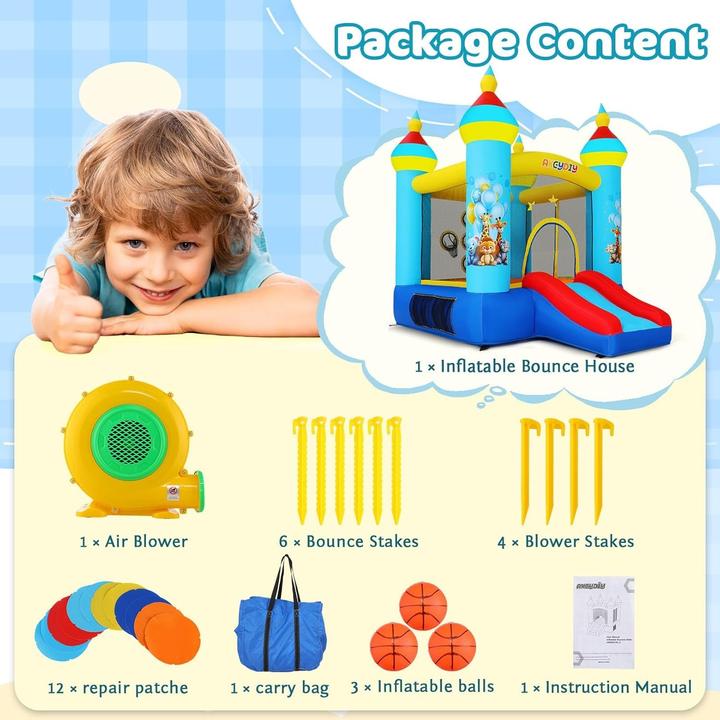 Immagine prodotto Akeydiy Castello Gonfiabile con Scivolo e Gioco di Palle