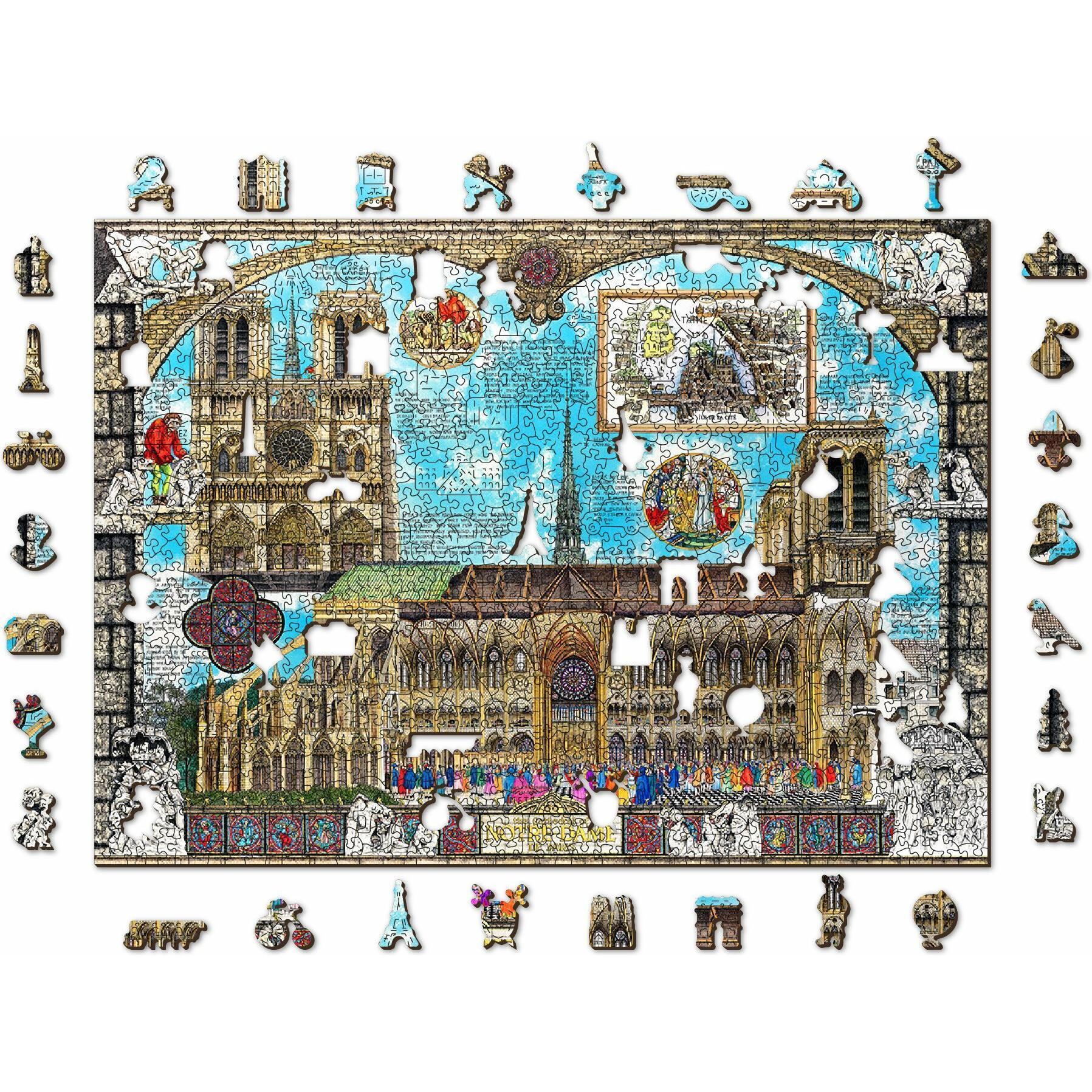 WoodenCity WOODEN CITY Holzpuzzle Kathedrale Notre-Dame 2in1, 1010 Teile ECO (1010 Teile)