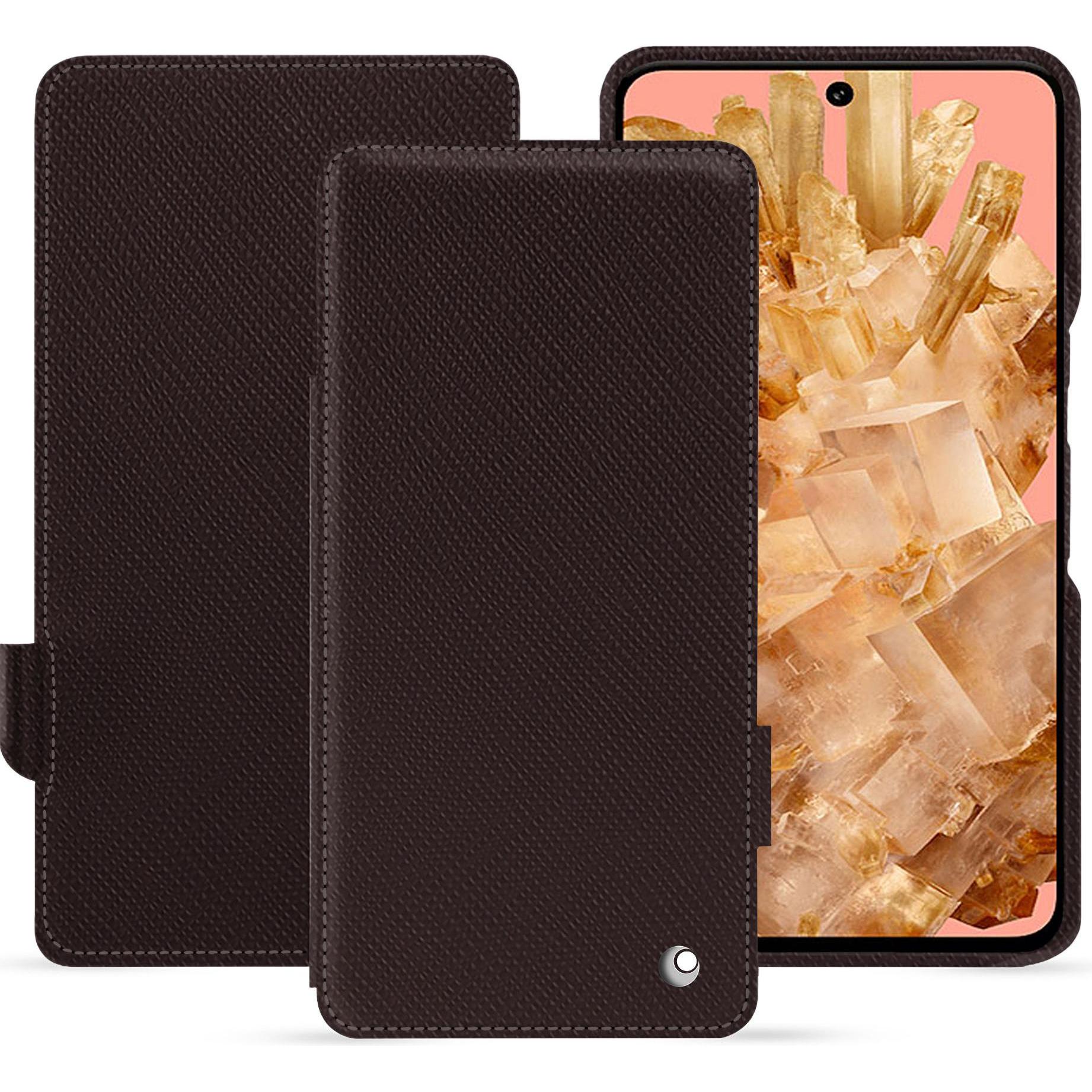 Noreve Lederschutzhülle horizontal (Google Pixel 8), Smartphone Hülle, Braun