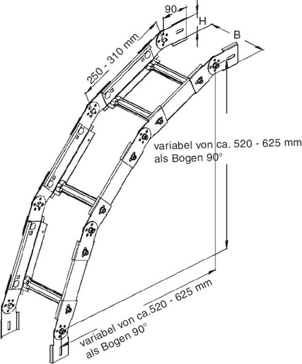 Actual product image Niedax Adjustable bend KGS 60.603 F