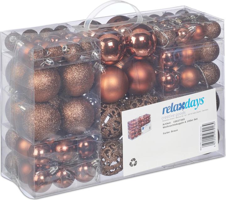 Image du produit Relaxdays Boules de Noël (100 -pièce)