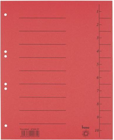 Actual product image Bene Separator sheet Use for paper format: DIN A4 Material: Cardboard