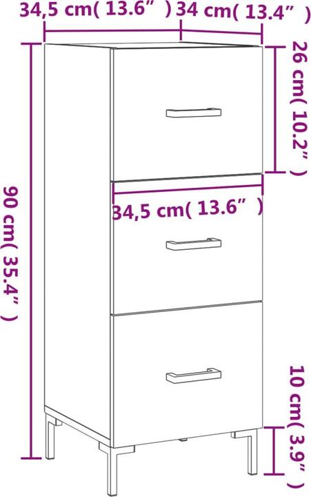 Image du produit vidaXL Sideboard (34.50 x 34 x 90 cm)