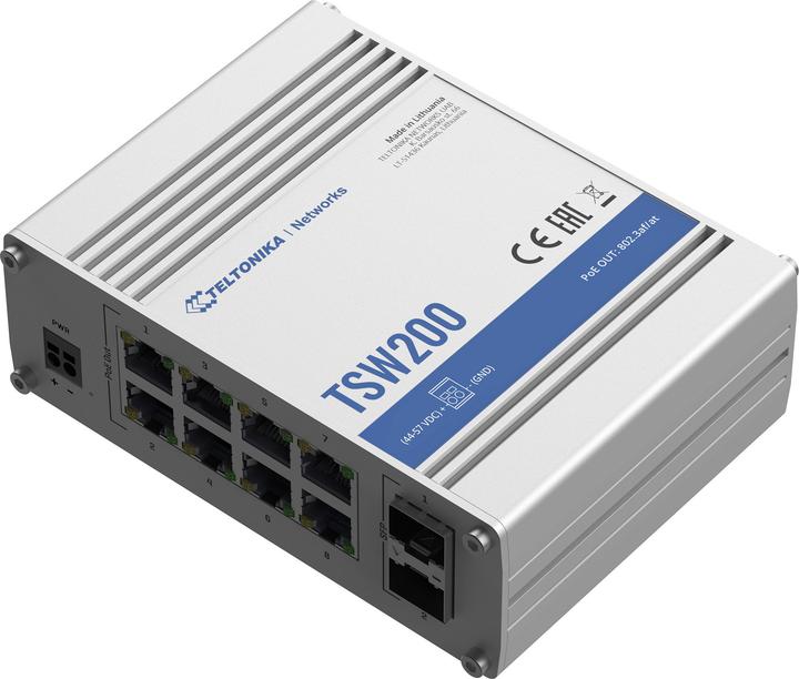 Image du produit Teltonika TSW200 PoE+ switch x8 (8 Ports)