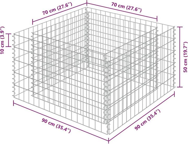Image du produit vidaXL Gabionen-Hochbeet