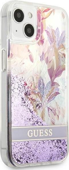 Immagine prodotto Guess GUHCP13SLFLSU Custodia rigida per iPhone 13 Mini da 5,4 pollici sottile/viola con fiore liquido (Apple iPhone 13 mini)