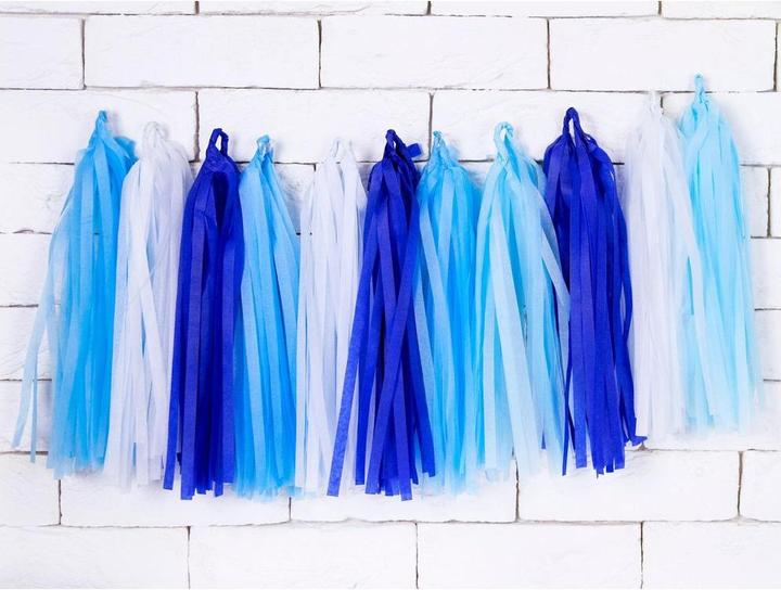 Produktbild Partydeco Girlande Quasten 1.5 m, Blau (1 Stück)