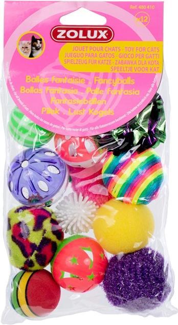Productafbeelding Zolux Set van 12 ballen, speelgoedballen voor katten (Kattenbalspeeltje)