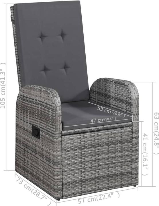 Image du produit vidaXL Garten-Essgruppe (88 x 88 x 74 cm)