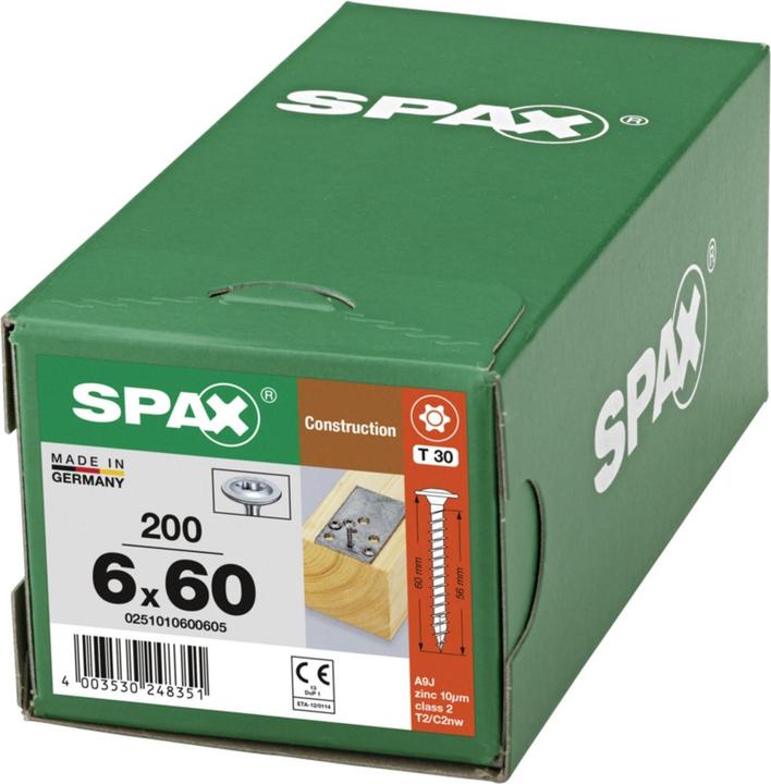 Produktbild Spax Tellerkopf T-Star Plus T30 Vollgewinde Wirox (200 Schrauben pro Stück)