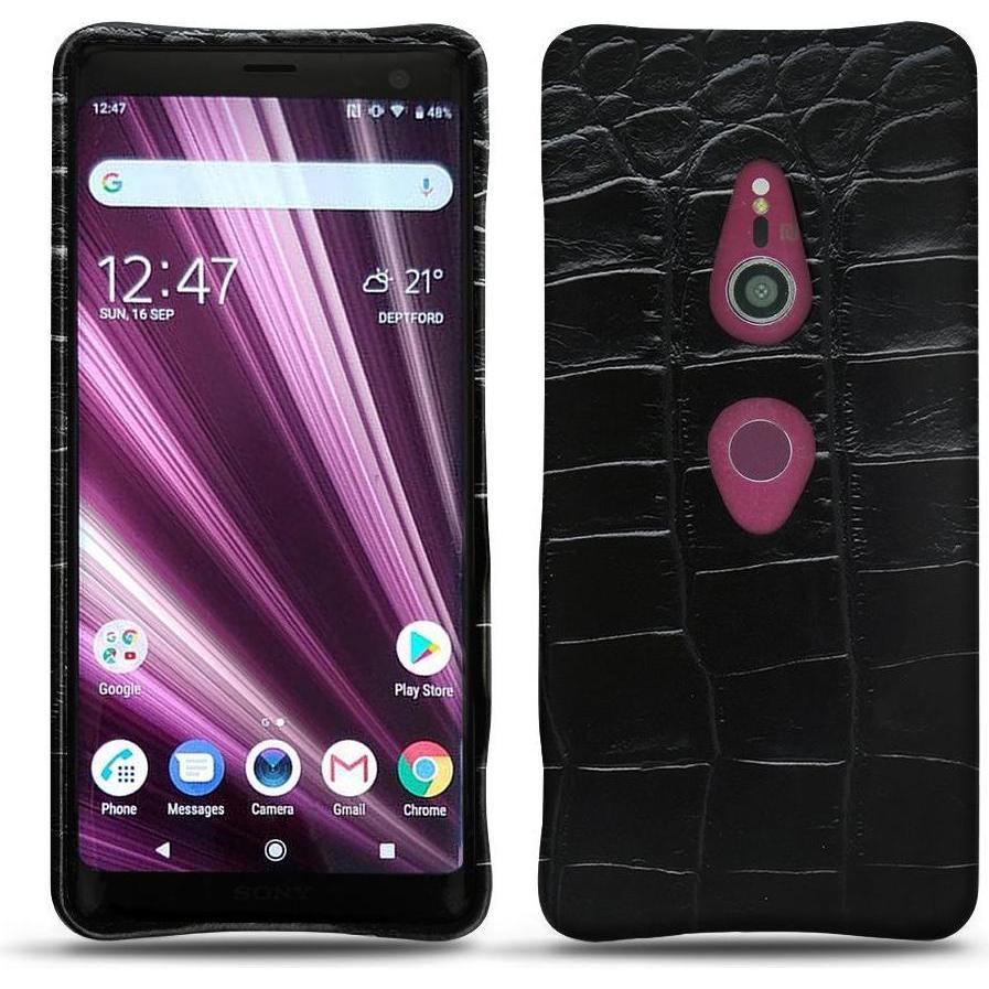 Noreve Lederschutzhülle (Sony Xperia XZ3), Smartphone Hülle, Schwarz