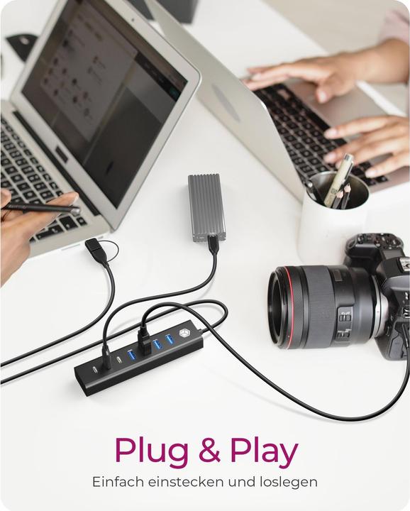 Actual product image Icy Box IB-HUB1737-C3 (USB-C, 7 Ports)