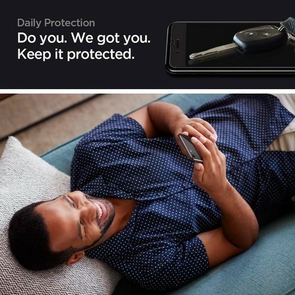 Produktbild Spigen tempered glass GLASS FC 2-pack for iPhone 7 / 8 / SE 2020 / SE 2022 black (2 Stk., Apple iPhone 7, Apple iPhone 8, Apple iPhone SE (2nd Gen), Apple iPhone SE (3rd Gen))