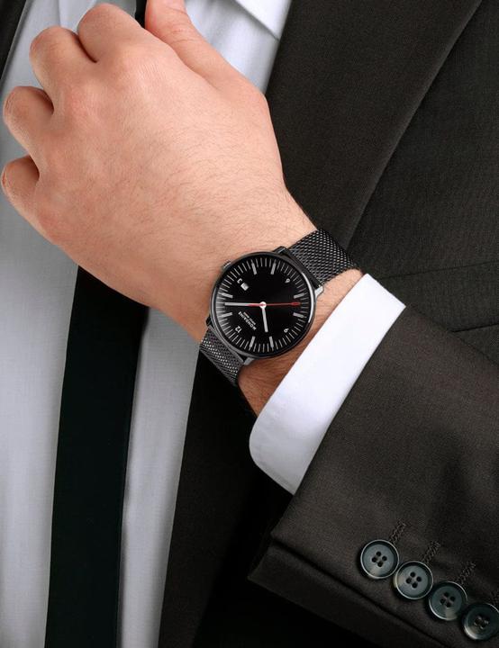 Produktbild Mondaine MLE.41220.SM Herrenuhr Doppio 41mm (Analoguhr, Swiss Made, 41 mm)