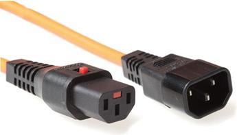 Produktbild Iec Lock 230V connection cable C13 lockable - C14 orange 3.00 m (3 m)
