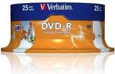 Produktbild Verbatim DVD-R, 16x, 4.7GB, 25er Spindel (25 x)