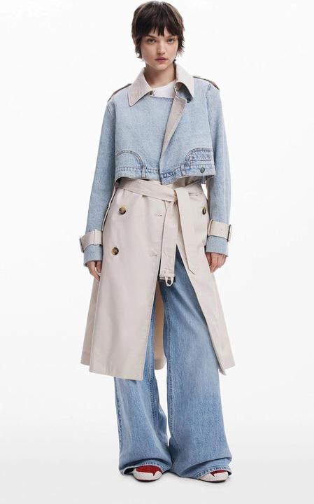 Immagine prodotto Desigual Trenchcoat Ibrido e Giacca di Jeans con Tasche e Bottoni