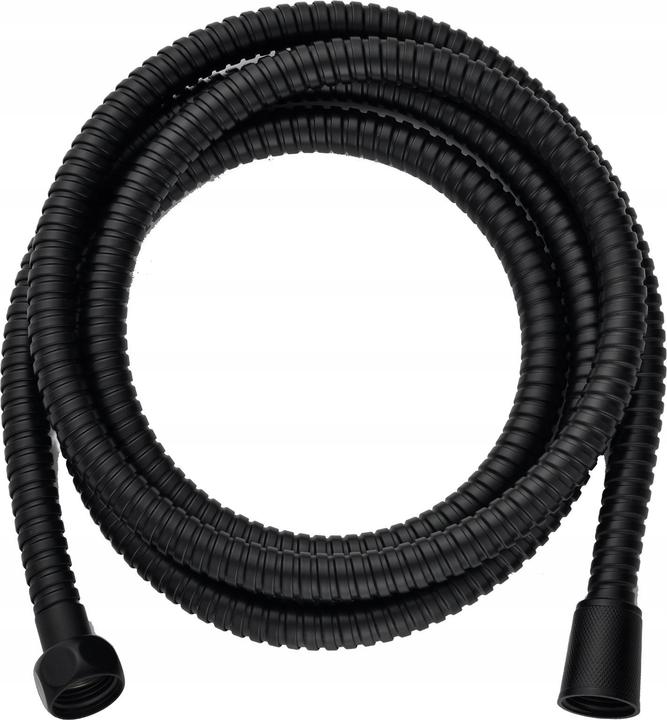 Douceur D'intérieur Flexible de douche en acier inoxydable, noir, fonction d'économie d'eau, flexible, 2 m (200 cm)