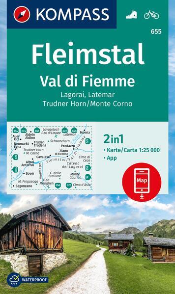 Produktbild Wanderkarte 655 Fleimstal / Val di Fiemme, Lagorai, Latemar, Trudner Horn, Monte Corno