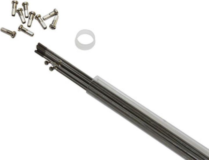 Actual product image P2R tube of 10 stainless steel spokes with nipple 294 mm