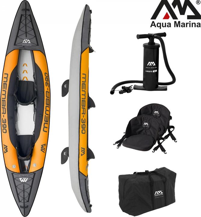 Produktbild Aqua Marina Kajak 390x90 cm für 2 Personen mit Luftsitz verstellbarer Lehne Transporttasche Reparatu (2 Pers.)