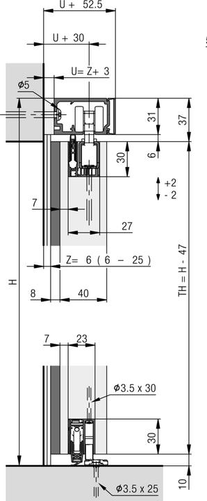 Actual product image HAWA Sliding door fittings Porta 60/100 HMD/HMT Pocket Acoustics
