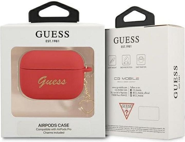 Produktbild Guess GUAPLSCHSR AirPods Pro cover czerwony/red Silicone Charm Heart Collection (Kopfhörer Tasche)