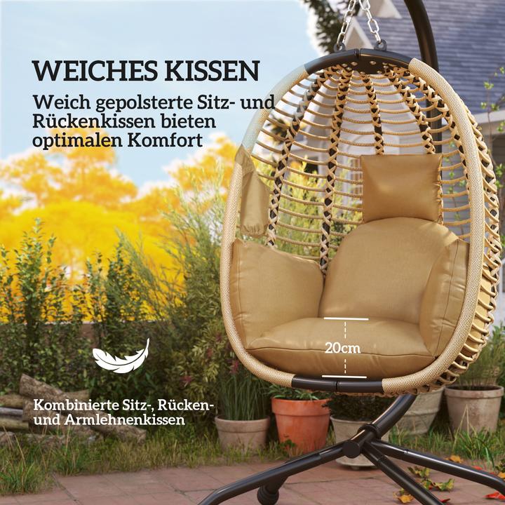 Produktbild Outsunny Hängesessel Stahl, Polyester Grau