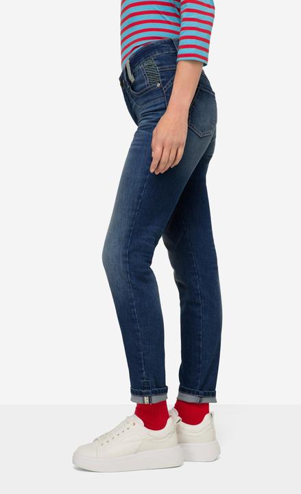 Image du produit Laurasøn Slim-Jeans, 5-Pocket, Saum mit TurnUp, mit recyceltem Polyester (42)