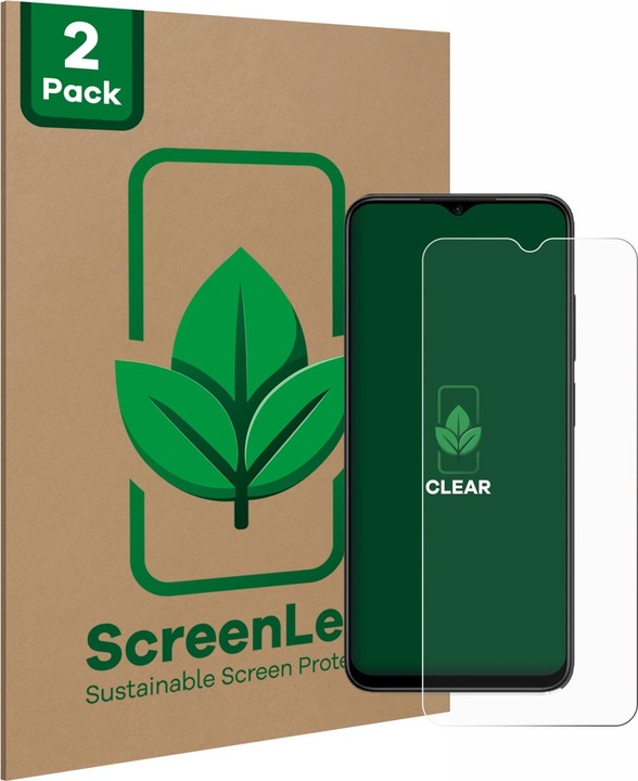 Actual product image ScreenLeaf Protective film sustainable screen protector screen protector film clear transparent (2 Piece, Xiaomi Redmi Note 11E)