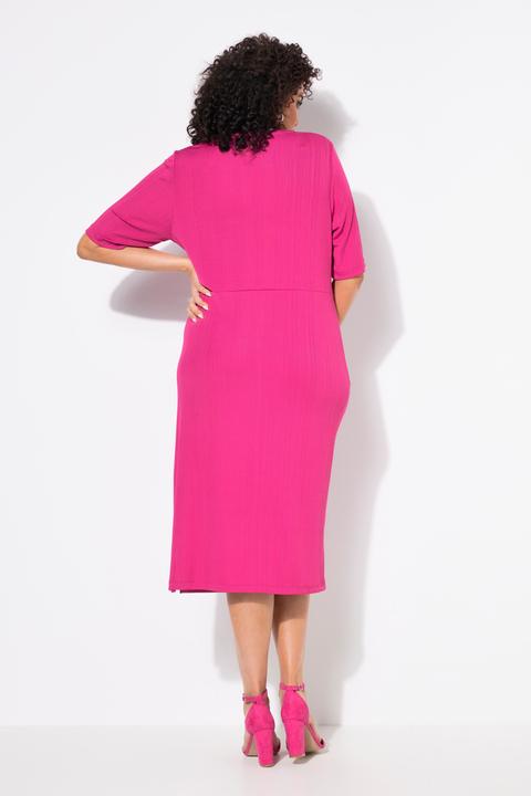 Image du produit Ulla Popken Robe en jersey effet drapé, décolleté en V et manches courtes (46, 48)